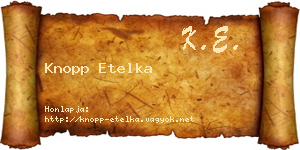 Knopp Etelka névjegykártya